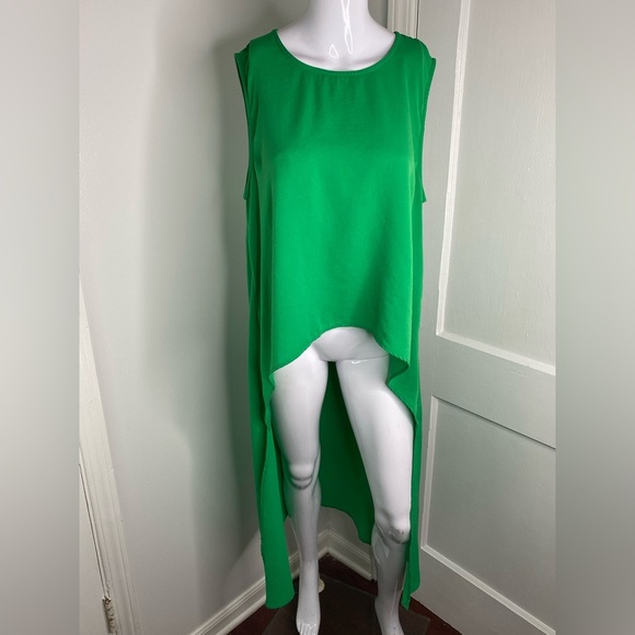 PATRIZIA LUCA Green Sleeveless High-Low Tunic Dress - Picture 13 of 16